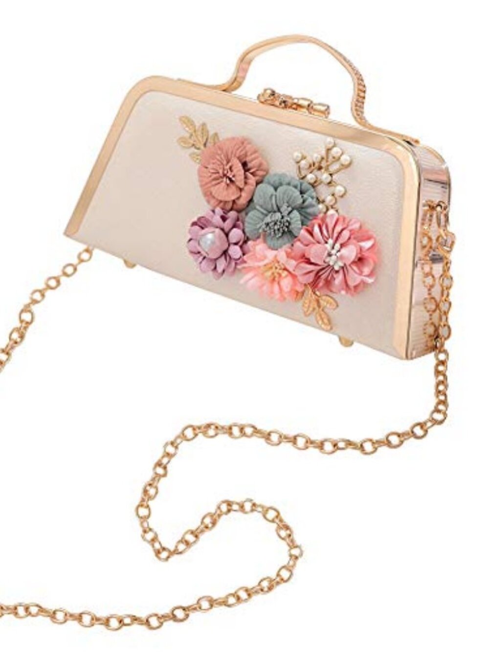 Women's Retro Handbag Clutches Purse Bags Flower Vintage Shoulder Bag Wedding